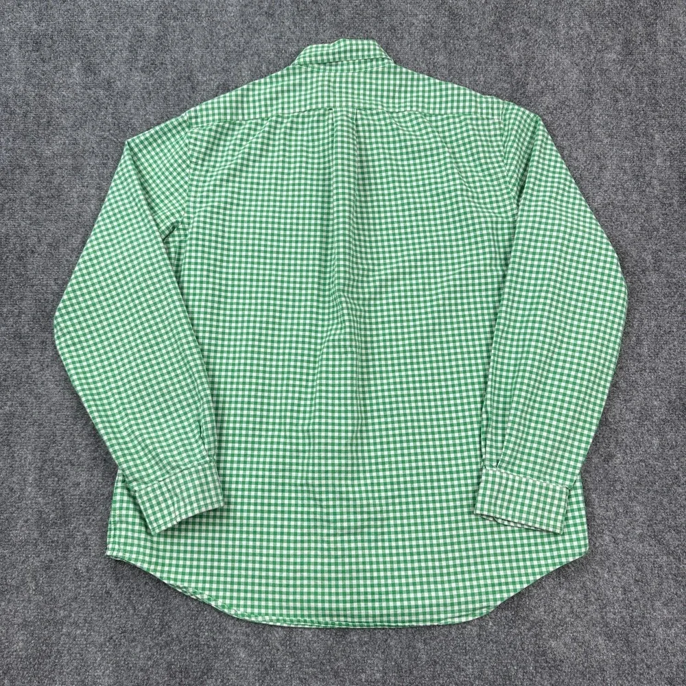 Polo Ralph Lauren Classic Fit Shirt Mens Large Green White Gingham Button Down